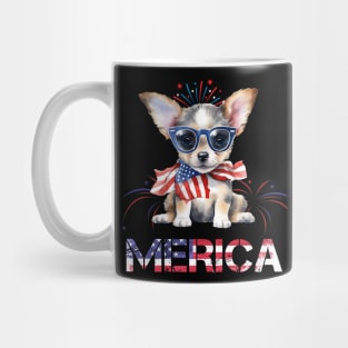 Cute chihuahua Dog Merica Memorial Day Patriot Mug